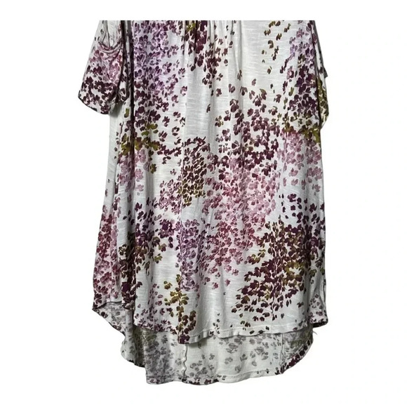 1905. LUCKY BRAND COLD SHOULDER TOP BEADING AROUND NECK‎ SIZE SMALL FLORAL WHITE - Picture 4 of 9